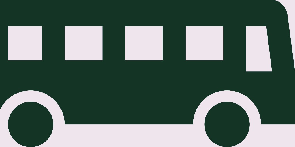 En tecknad bild på en buss