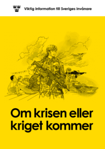 Framsida på broschyr, som visar en soldat i förgrunden