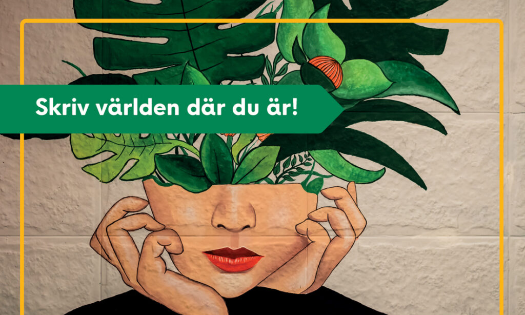 Illustration av kvinnoansikte med växter.