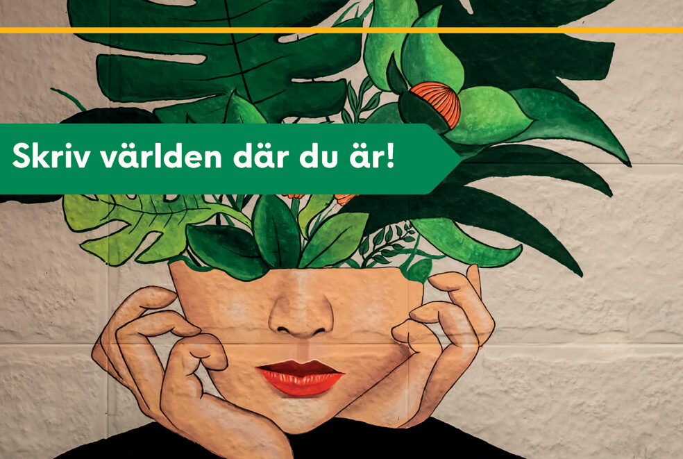 Illustration av kvinnoansikte med växter.